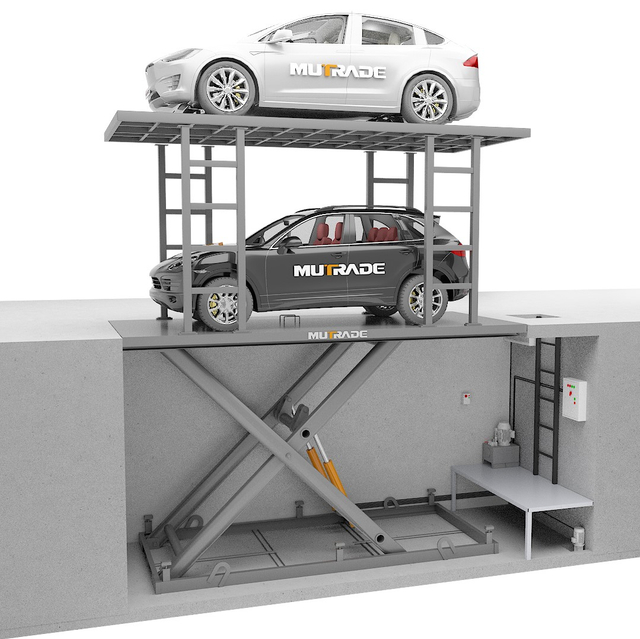 S-VRC-2 - Elevador de coches para garaje subterráneo de dos pisos 