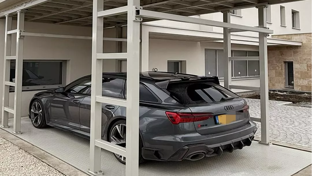 Transformando un estacionamiento privado en casa en Francia con la plataforma de elevación de tijera S-VRC-2