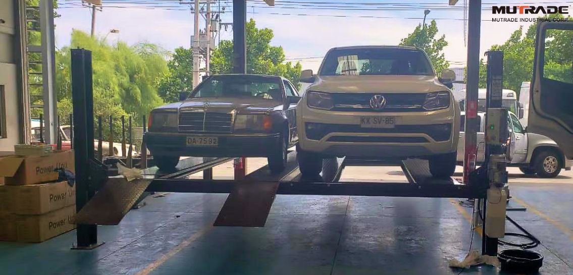Elevador hidráulico de estacionamiento de 4 postes mutrade CE TUV EAC equipo de garaje de alta calidad a precio de china